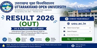 Uttarakhand Open University Result 2026(out) Check@uou.ac.in: UG, PG Result